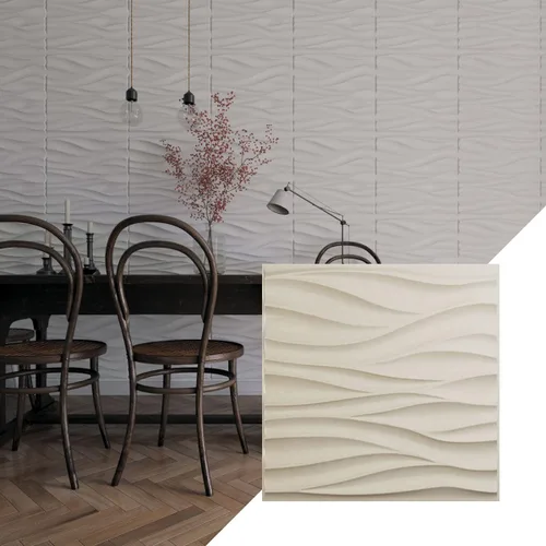 Vista 26 de Ekena Millwork 19 5/8 pulgadas de ancho x 19 5/8 pulgadas de alto, ondulado EnduraWall decorativo 3D, cobre envejecido (cubre 2.67 pies cuadrados).