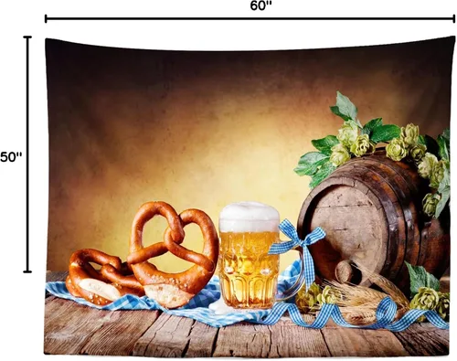 Vista 8 de BELECO Telón de fondo para el Oktoberfest, decoración de fiesta de cerveza bávara, barril de cerveza, temporada de cosecha de otoño, decoración