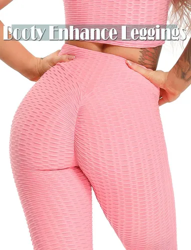 Vista 23 de SEASUM - Pantalones de yoga de cintura alta para mujer, con control de abdomen y realce de glúteos, leggings favorecedores para entrenar y correr