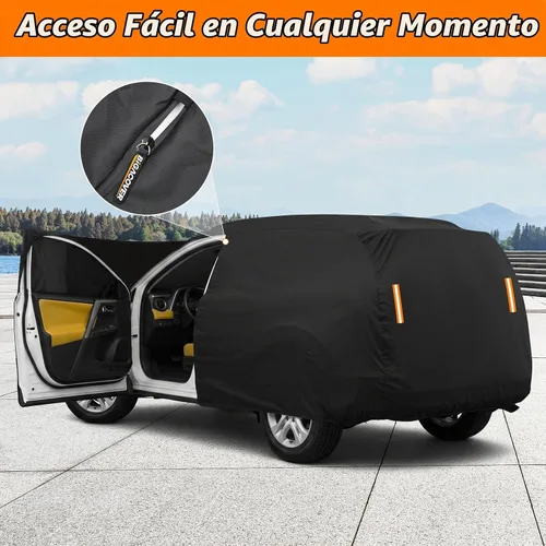 Vista 5 de Funda de coche para Toyota RAV4 2012-2025 XA30 XA40 XA50 impermeable forro de algodón PEVA cubierta exterior resistente al viento protección UV