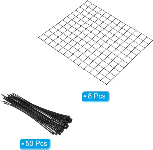 Vista 3 de PATIKIL Protectores de plantas de alambre pequeño de 13 x 15.7 pulgadas, paquete de 8 jaulas cuadradas de alambre para plantas de malla de jardín