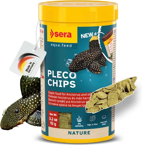 Vista 9 de Sera Papas fritas de bagre Nature 3.4 oz/0.21 libras Alimento de pescado premium para Ancistrus y Plecos Alta fibra Sin tintes ni conservantes