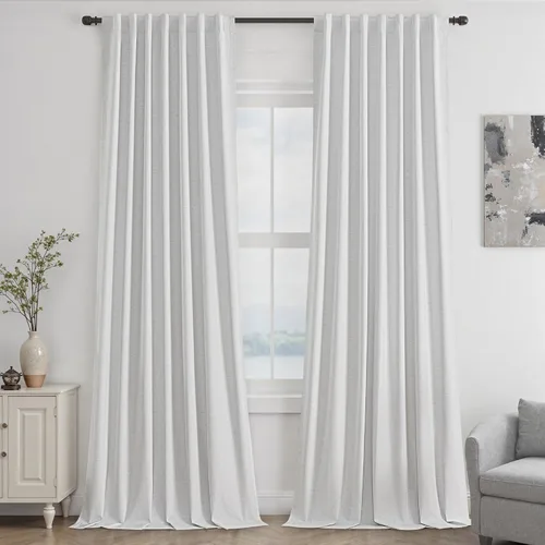 Vista 47 de UHITECH Cortinas opacas de 35 pulgadas de largo para sala de estar, 2 paneles, cortina opaca corta para cocina para ventanas pequeñas, cortinas