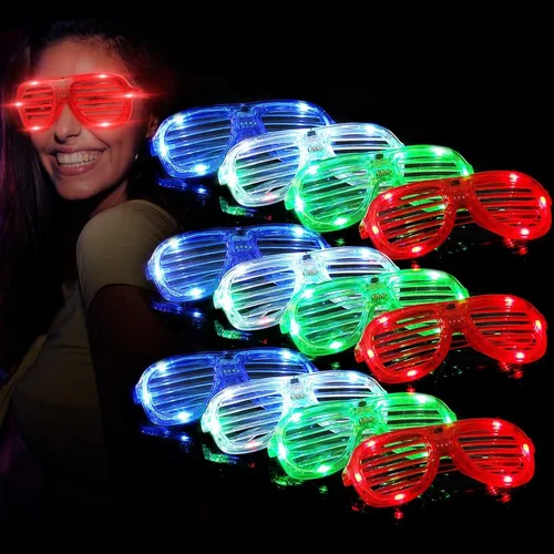 Vista 7 de M.best 4 Pack LED Glasses 4 Colors Light Up Glasses Glow In The Dark Party Supplies Favor for Kids Adult Birthday,Raves,Halloween,Christmas, New Year