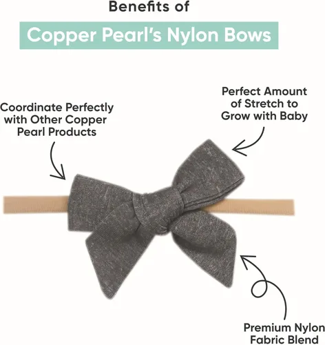 Vista 2 de Copper Pearl Ribbon Baby Bow Headbands - Limited Collection