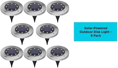 Vista 2 de BLACK+DECKER Luz de disco solar para exteriores - Paquete de 8 (BDSLDK8P)