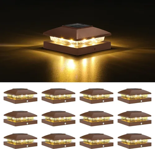 Vista 12 de VOLISUN Luces solares 4x4, paquete de 12 luces negras impermeables para Negro