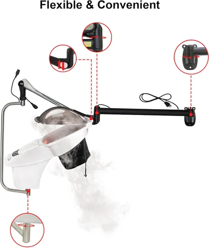 Vista 7 de Peluquería Cuidado del cabello Profesional O3 Ozone Micro Mist Vapor para el cabello Montado en la pared Tipo Elitzia ET149BM