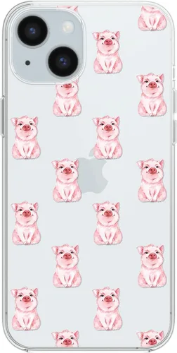 Vista 9 de Blingy's Funda para iPhone 15, lindo patrón de carlino divertido estilo perro divertido diseño de animales de dibujos animados diseño transparente