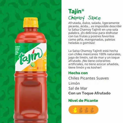 Vista 4 de Salsa picante de chamoy frutal Tajin 15.38 oz (paquete de 2)
