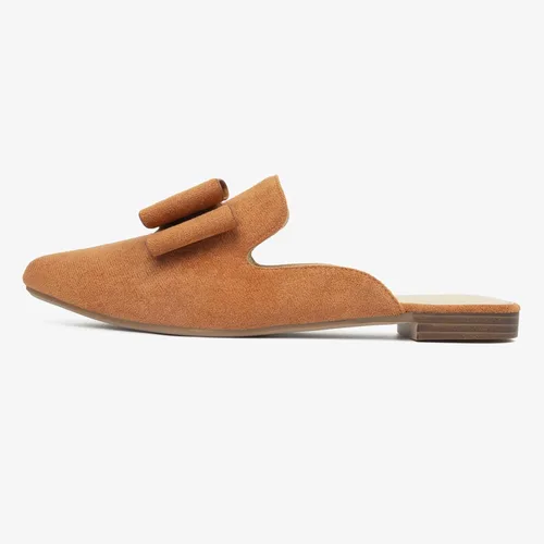Vista 2 de MUSSHOE Mules para mujer, cómodos, puntiagudos, sin cordones, zapatos planos