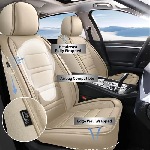 Vista 3 de TTX LIGHTING 2 piezas de fundas para asientos delanteros de automóvil compatibles con Hyundai Tucson 2005-2026, funda impermeable para asiento