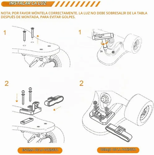 Vista 6 de IWONDER V2.0 - Luces de monopatín impermeables con brillo recargable por USB, accesorios de luz de seguridad, luces LED para monopatín eléctrico
