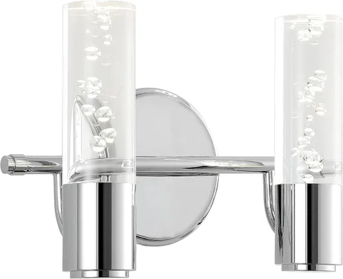 Vista 9 de JONATHAN Y Lámpara LED moderna integrada de latón de 5.5 pulgadas para baño, pantalla acrílica de burbujas transparentes, luz Art Deco minimalista