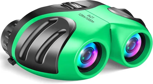 Vista 16 de LET'S GO! Binoculares para niños, prismáticos compactos de alta resolución a prueba de golpes