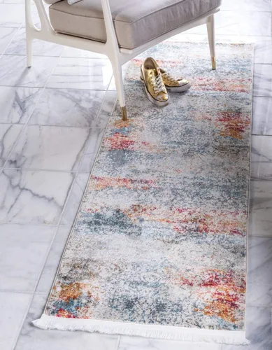 Vista 19 de Unique Loom Baracoa Collection - Alfombra de área Panamericana (4 pies 3 pulgadas x 6 pies 1 pulgada, rectangular, crema/azul)