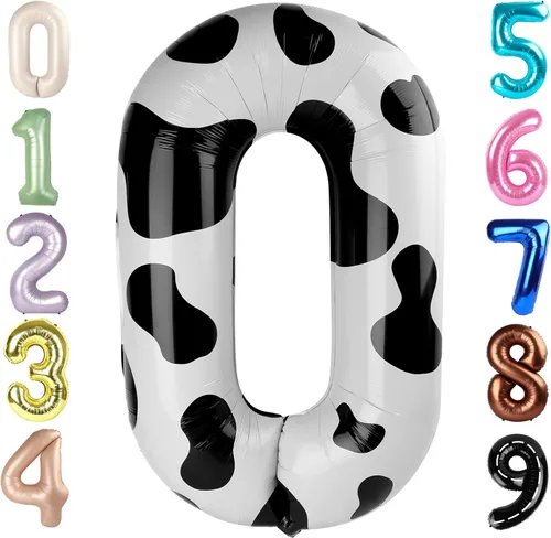 Vista 329 de Globos con números de 40 pulgadas, color negro, para decoraciones de cumpleaños de 10 a 100 años Jumbo 40In & Vibrant Color, With Hanging Holes