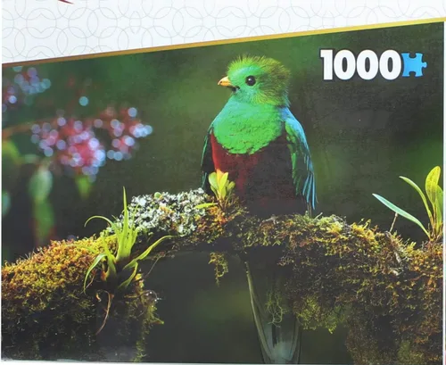 Vista 3 de Juego de 2 rompecabezas de recuerdos, 1000 piezas, pájaros coloridos