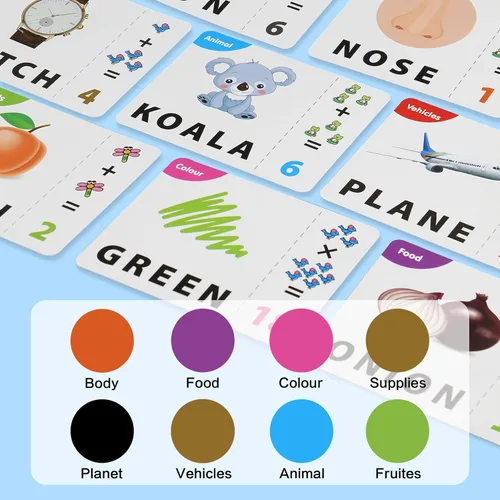 Vista 6 de Juguetes educativos de aprendizaje 2 en 1, juegos de letras y números a juego para niños y niñas, reconocimiento de palabras a la vista, tarjetas