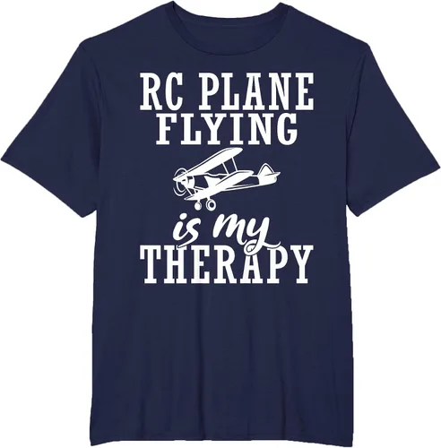 Vista 42 de RC Plane Flying is My Therapy RC Plane T-Shirt Asphalt Grey