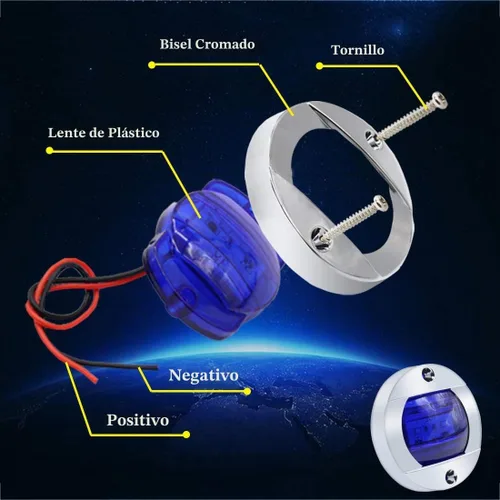 Vista 2 de Boaton Luces LED de pesca nocturna - Luces de cortesía, cubierta, navegación para barcos (Azul)