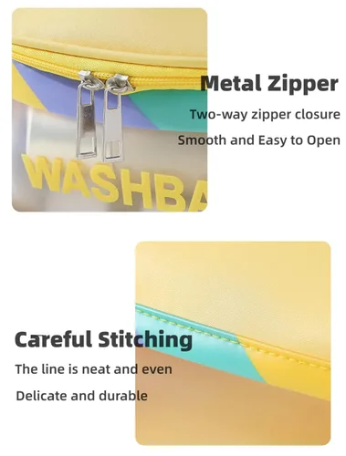 Vista 3 de LEJN Neceser Bolsa de viaje Bolsa de maquillaje resistente al agua Bolsa de cosméticos Organizador de viaje Contenedor de tamaño completo Artículos