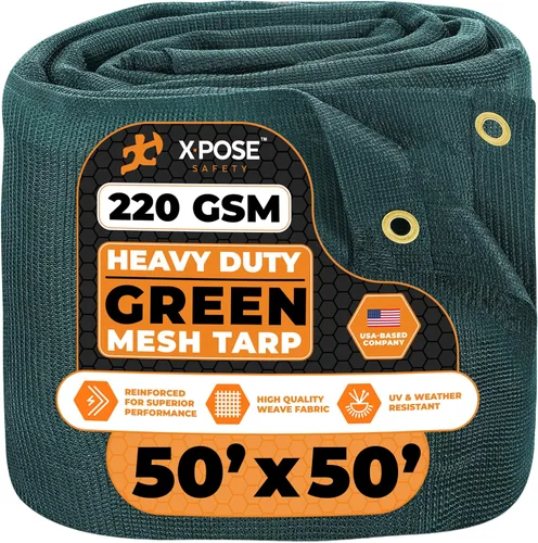 Vista 24 de Xpose Safety Lona de malla resistente, 4 x 10 pies, cubierta protectora negra multiusos con flujo de aire, uso para amarres, sombra, vallas, toldos