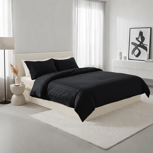 Vista 6 de Elegant Comfort Silky-Soft - Juego de funda de edredón de 3 piezas, calidad hotelera, 1500, sin arrugas, tamaño matrimonial/queen, color negro