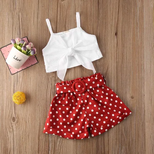 Vista 7 de GuliriFei Conjunto de pantalones cortos florales de verano para niñas pequeñas, camisetas cortas sin mangas + pantalones de flores con lazo, trajes