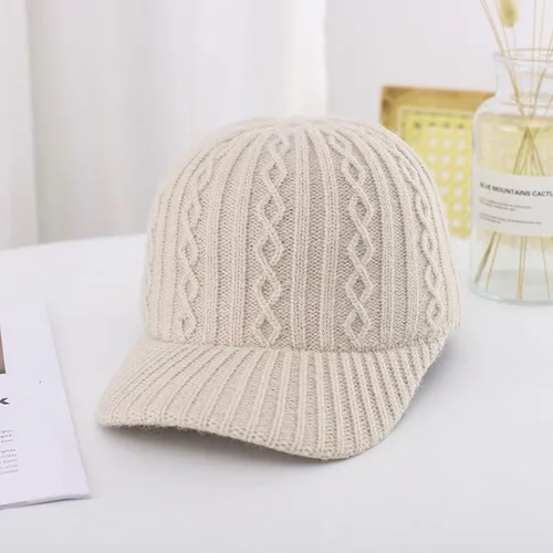 Vista 5 de FGSS Gorra de béisbol de lana de cordero para mujer, de forro polar, ajustable, para viajes