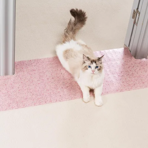 Vista 13 de Uross Protector de alfombra para mascotas, protector de alfombra de gato negro de 3.6 pies para puerta, antiarañazos debajo de la puerta