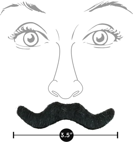Vista 7 de Skeleteen - Bigotes de fiesta autoadhesivos, bigote con pelo de color negro, juego de 3 piezas