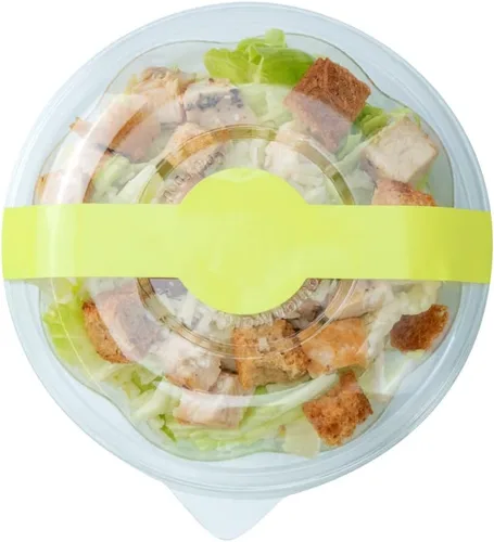 Vista 22 de Restaurantware RW Base 12 x 1.5 Pulgadas Bandas de Embalaje 100 Bandas Adhesivas para la Cintura - Etiqueta Adhesiva de Papel Blanco Fuerte