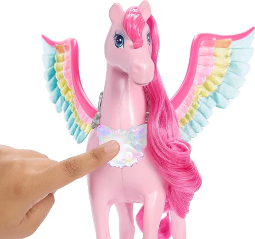 Vista 5 de Barbie Mattel Fairytale A Touch of Magic Pink Pegasus with Puppy Rosa