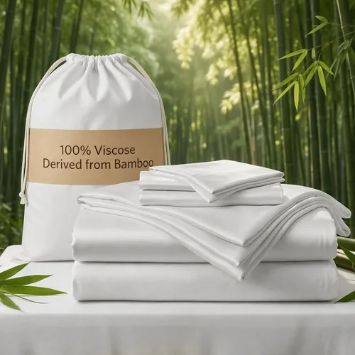 Vista 16 de TWK Juego de sábanas de lujo, viscosa 100% orgánica genuina derivada de bambú, refrescante y transpirable, suave como la seda, sábanas y fundas