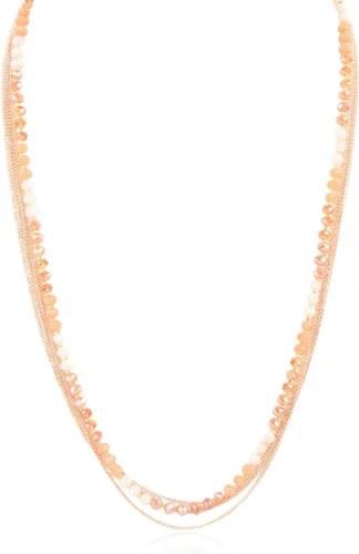 Vista 5 de RIAH FASHION Collar de Estilo Bohemio Multicapa - Hilo Largo de Cadena Y con Barra de Pluma y Gota de Colgante en Forma de Lariat Cadena de bolas 2