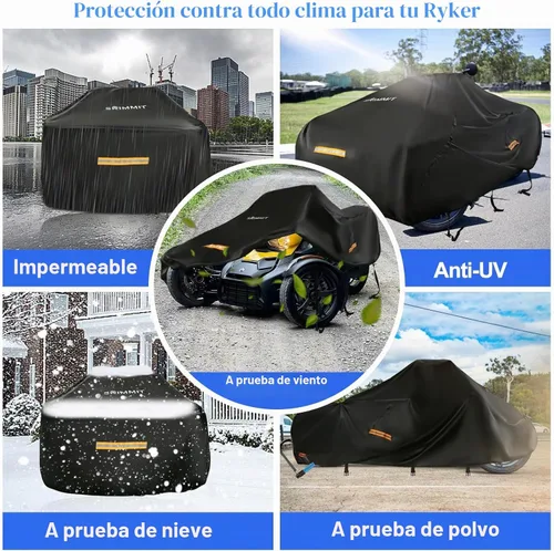 Vista 5 de Cubierta Can Am Ryker Impermeable, Cubierta Completa Mejorada Compatible con Accesorios Can-am Ryker 600/900/Sport/Edición Rally, Cubierta Completa
