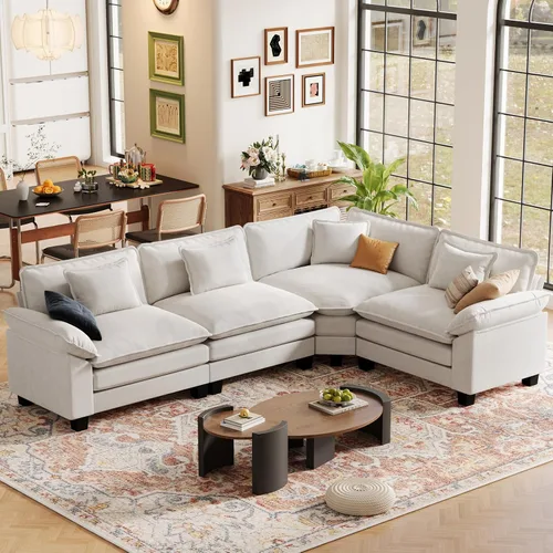 Vista 80 de CDCASA Silla de acento de gran tamaño de 50'' con otomana Asiento extra ancho y profundo estilo sofá nube para sala de estar, dormitorio, rincón