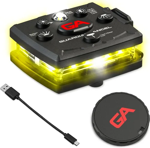 Vista 11 de Guardian Angel, Micro Series - Luces de seguridad, (Frente completamente blanco y parte trasera roja) Linterna LED recargable, magnética