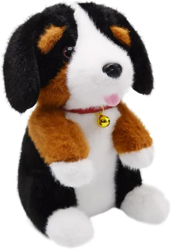 Vista 7 de Adorable animal de peluche de Beagle ultrasuave y esponjoso, peluche de perro pequeño con lengua rosa diminuta que asoma, regalos encantadores
