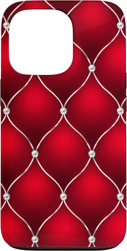 Vista 10 de Red Ombre Quilted Bling Funda para iPhone 17