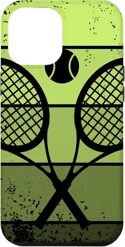 Vista 26 de Raqueta de jugador de tenis con cancha de pelota de tenis Vintage Retro Case para iPhone 17