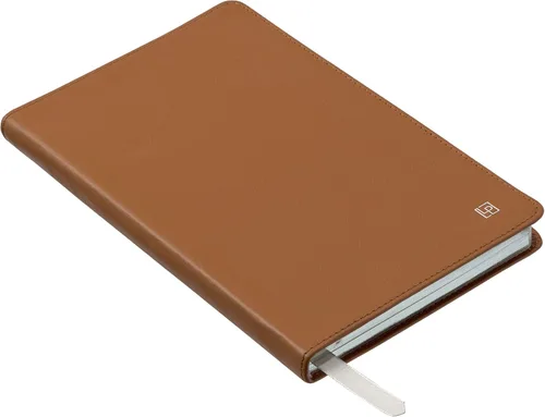 Vista 2 de Cuaderno clásico de cuero, tapa blanda, rayas estrechas, tabla de contenido y páginas numeradas