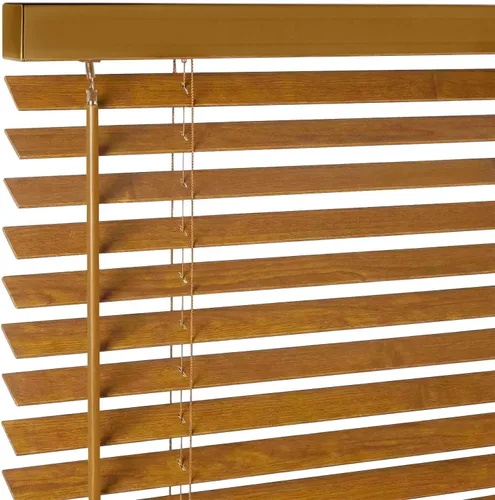 Vista 35 de Persianas de madera real de 2 pulgadas para ventanas de interior, persianas venecianas opacas de madera maciza, tamaño personalizado, color cereza