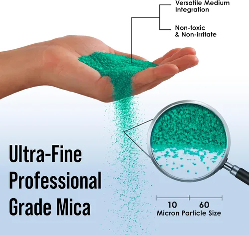 Vista 2 de U.S. Art Supply Polvo de pigmento perla de mica, Aqua 3.5 oz (100g)
