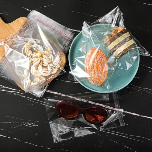 Vista 4 de Geyoga 480 bolsas de celofán resellables transparentes autoadhesivas para galletas de celofán para embalaje de galletas, regalos, regalos