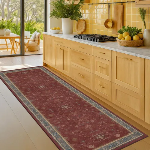 Vista 194 de Hazo Haus – Alfombra pequeña para entrada, cocina o baño, antideslizante con base de goma, resistente a las manchas y a la decoloración, diseño