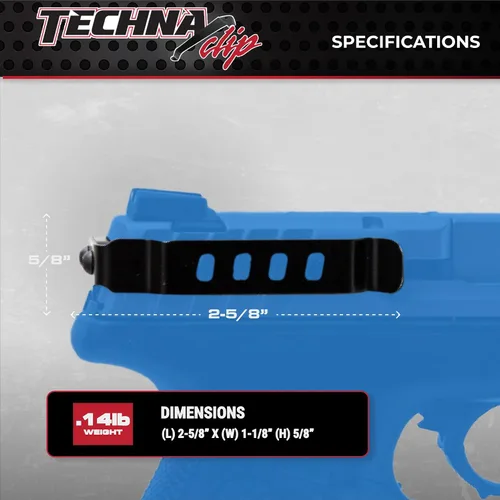 Vista 6 de Techna Clip Concealment System for Glock Models - Durable High-Carbon Spring Steel Gun Clip w/Teflon Coat 1500 - Ambi, Easy-to-Install Gun Holster