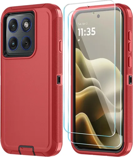 Vista 14 de Qinmay Funda para teléfono Motorola Moto Edge 5G 2026, color negro y gris NegroGris