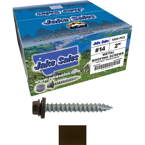 Vista 250 de TORNILLOS PARA TECHOS DE METAL #14: (250) Tornillos x 1" ABC GRIS Tornillo para techo de chapa metálica con cabeza hexagonal y arandela.
